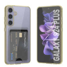 Load image into Gallery viewer, Galaxy S24 Plus Card Holder Case [Crystal CardSlot Series] [Slim Fit] [Yellow]
