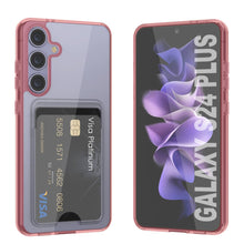 Load image into Gallery viewer, Galaxy S24 Plus Card Holder Case [Crystal CardSlot Series] [Slim Fit] [Red]
