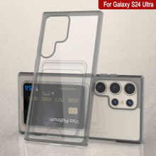 Load image into Gallery viewer, Galaxy S24 Ultra Card Holder Case [Crystal CardSlot Series] [Slim Fit] [Grey]
