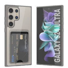 Load image into Gallery viewer, Galaxy S24 Ultra Card Holder Case [Crystal CardSlot Series] [Slim Fit] [Grey]
