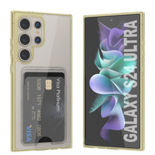 Load image into Gallery viewer, Galaxy S24 Ultra Card Holder Case [Crystal CardSlot Series] [Slim Fit] [Yellow]
