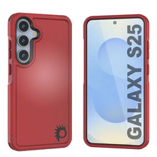 Load image into Gallery viewer, PunkCase Galaxy S25 Case, [Spartan 2.0 Series] Clear Rugged Heavy Duty Cover [Red]
