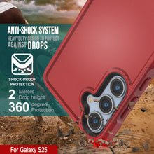 Load image into Gallery viewer, PunkCase Galaxy S25 Case, [Spartan 2.0 Series] Clear Rugged Heavy Duty Cover [Red]
