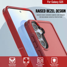 Load image into Gallery viewer, PunkCase Galaxy S25 Case, [Spartan 2.0 Series] Clear Rugged Heavy Duty Cover [Red]
