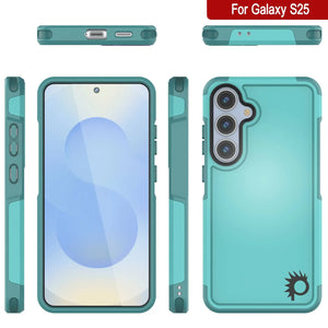 PunkCase Galaxy S25 Case, [Spartan 2.0 Series] Clear Rugged Heavy Duty Cover [Light Blue]