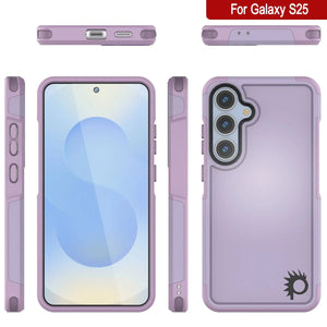 PunkCase Galaxy S25 Case, [Spartan 2.0 Series] Clear Rugged Heavy Duty Cover [Lilac]