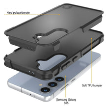 Load image into Gallery viewer, PunkCase Galaxy S25 Case, [Spartan 2.0 Series] Clear Rugged Heavy Duty Cover [Black]
