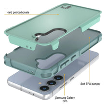 Load image into Gallery viewer, PunkCase Galaxy S25 Case, [Spartan 2.0 Series] Clear Rugged Heavy Duty Cover [Teal]
