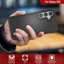 Load image into Gallery viewer, PunkCase Galaxy S25 Case, [Spartan 2.0 Series] Clear Rugged Heavy Duty Cover [Black]
