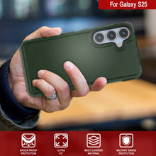 Load image into Gallery viewer, PunkCase Galaxy S25 Case, [Spartan 2.0 Series] Clear Rugged Heavy Duty Cover [Dark Green]
