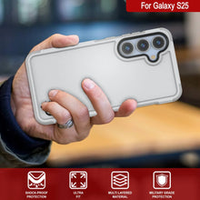 Load image into Gallery viewer, PunkCase Galaxy S25 Case, [Spartan 2.0 Series] Clear Rugged Heavy Duty Cover [White]
