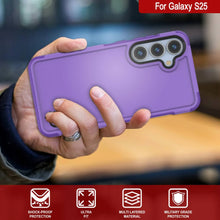 Load image into Gallery viewer, PunkCase Galaxy S25 Case, [Spartan 2.0 Series] Clear Rugged Heavy Duty Cover [Purple]
