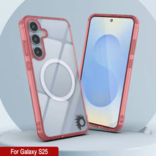 Load image into Gallery viewer, Galaxy S25 Magnetic Wireless Charging Case [Clear Acrylic Series] [Non-Slip] For Galaxy S25 [Red]
