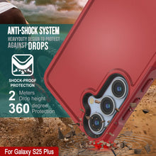 Load image into Gallery viewer, PunkCase Galaxy S25+ Plus Case, [Spartan 2.0 Series] Clear Rugged Heavy Duty Cover [Red]
