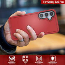 Load image into Gallery viewer, PunkCase Galaxy S25+ Plus Case, [Spartan 2.0 Series] Clear Rugged Heavy Duty Cover [Red]
