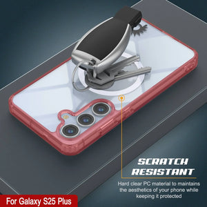 Galaxy S25 Plus Magnetic Wireless Charging Case [Clear Acrylic Series] [Non-Slip] For Galaxy S25 Plus [Red]