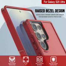 Load image into Gallery viewer, PunkCase Galaxy S25 Ultra Case, [Spartan 2.0 Series] Clear Rugged Heavy Duty Cover [Red]
