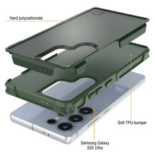 Load image into Gallery viewer, PunkCase Galaxy S25 Ultra Case, [Spartan 2.0 Series] Clear Rugged Heavy Duty Cover [Dark Green]
