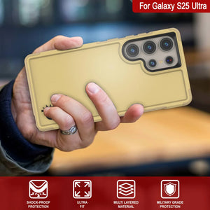 PunkCase Galaxy S25 Ultra Case, [Spartan 2.0 Series] Clear Rugged Heavy Duty Cover [Yellow]