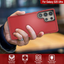 Load image into Gallery viewer, PunkCase Galaxy S25 Ultra Case, [Spartan 2.0 Series] Clear Rugged Heavy Duty Cover [Red]
