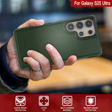 Load image into Gallery viewer, PunkCase Galaxy S25 Ultra Case, [Spartan 2.0 Series] Clear Rugged Heavy Duty Cover [Dark Green]
