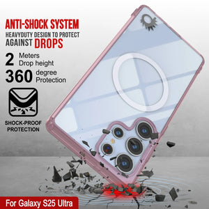 Galaxy S25 Ultra Magnetic Wireless Charging Case [Clear Acrylic Series] [Non-Slip] For Galaxy S25 Ultra [Rose]