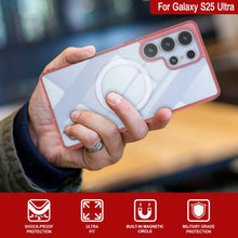 Load image into Gallery viewer, Galaxy S25 Ultra Magnetic Wireless Charging Case [Clear Acrylic Series] [Non-Slip] For Galaxy S25 Ultra [Red]
