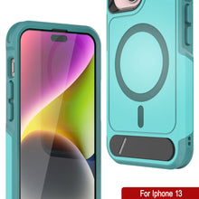 Load image into Gallery viewer, PunkCase iPhone 13 Case, [Spartan X Series] Rugged Heavy Duty Cover W/Kickstand+MagRing [Blue]
