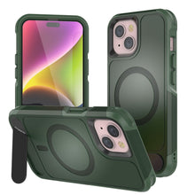 Load image into Gallery viewer, PunkCase iPhone 14 Case, [Spartan X Series] Rugged Heavy Duty Cover W/Kickstand+MagRing [dark green]
