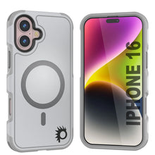 Load image into Gallery viewer, PunkCase iPhone 16 Case, [Spartan 2.0 Series] Clear Rugged Heavy Duty Cover W/Built in Screen Protector [white]
