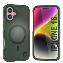 Load image into Gallery viewer, PunkCase iPhone 16 Case, [Spartan 2.0 Series] Clear Rugged Heavy Duty Cover W/Built in Screen Protector [dark green]

