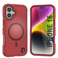 Load image into Gallery viewer, PunkCase iPhone 16 Case, [Spartan 2.0 Series] Clear Rugged Heavy Duty Cover W/Built in Screen Protector [red]
