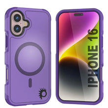 Load image into Gallery viewer, PunkCase iPhone 16 Case, [Spartan 2.0 Series] Clear Rugged Heavy Duty Cover W/Built in Screen Protector [purple]

