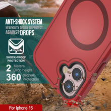 Load image into Gallery viewer, PunkCase iPhone 16 Case, [Spartan 2.0 Series] Clear Rugged Heavy Duty Cover W/Built in Screen Protector [red]
