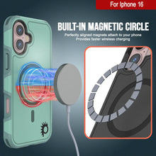 Load image into Gallery viewer, PunkCase iPhone 16 Case, [Spartan 2.0 Series] Clear Rugged Heavy Duty Cover W/Built in Screen Protector [teal]
