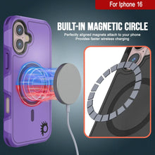 Load image into Gallery viewer, PunkCase iPhone 16 Case, [Spartan 2.0 Series] Clear Rugged Heavy Duty Cover W/Built in Screen Protector [purple]
