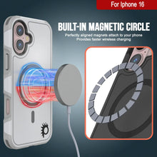 Load image into Gallery viewer, PunkCase iPhone 16 Case, [Spartan 2.0 Series] Clear Rugged Heavy Duty Cover W/Built in Screen Protector [white]
