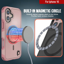 Load image into Gallery viewer, PunkCase iPhone 16 Case, [Spartan 2.0 Series] Clear Rugged Heavy Duty Cover W/Built in Screen Protector [pink]
