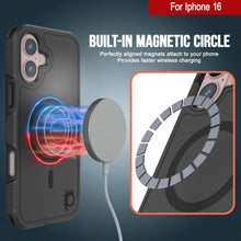 Load image into Gallery viewer, PunkCase iPhone 16 Case, [Spartan 2.0 Series] Clear Rugged Heavy Duty Cover W/Built in Screen Protector [Black]
