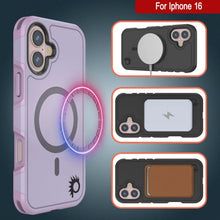 Load image into Gallery viewer, PunkCase iPhone 16 Case, [Spartan 2.0 Series] Clear Rugged Heavy Duty Cover W/Built in Screen Protector [lilac]
