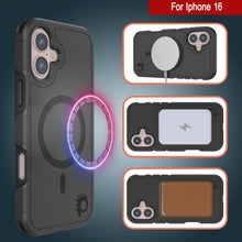 Load image into Gallery viewer, PunkCase iPhone 16 Case, [Spartan 2.0 Series] Clear Rugged Heavy Duty Cover W/Built in Screen Protector [Black]

