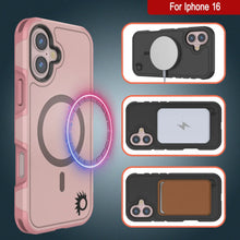 Load image into Gallery viewer, PunkCase iPhone 16 Case, [Spartan 2.0 Series] Clear Rugged Heavy Duty Cover W/Built in Screen Protector [pink]
