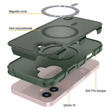 Load image into Gallery viewer, PunkCase iPhone 16 Case, [Spartan 2.0 Series] Clear Rugged Heavy Duty Cover W/Built in Screen Protector [dark green]
