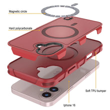 Load image into Gallery viewer, PunkCase iPhone 16 Case, [Spartan 2.0 Series] Clear Rugged Heavy Duty Cover W/Built in Screen Protector [red]
