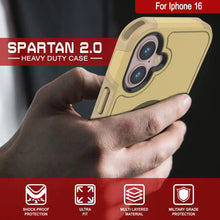 Load image into Gallery viewer, PunkCase iPhone 16 Case, [Spartan 2.0 Series] Clear Rugged Heavy Duty Cover W/Built in Screen Protector [yellow]
