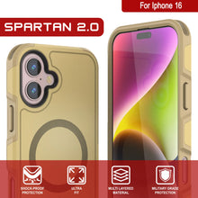 Load image into Gallery viewer, PunkCase iPhone 16 Case, [Spartan 2.0 Series] Clear Rugged Heavy Duty Cover W/Built in Screen Protector [yellow]

