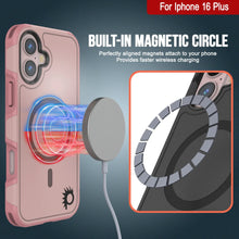 Load image into Gallery viewer, PunkCase iPhone 16 Plus Case, [Spartan 2.0 Series] Clear Rugged Heavy Duty Cover W/Built in Screen Protector [pink]
