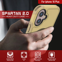 Load image into Gallery viewer, PunkCase iPhone 16 Plus Case, [Spartan 2.0 Series] Clear Rugged Heavy Duty Cover W/Built in Screen Protector [yellow]
