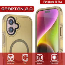 Load image into Gallery viewer, PunkCase iPhone 16 Plus Case, [Spartan 2.0 Series] Clear Rugged Heavy Duty Cover W/Built in Screen Protector [yellow]
