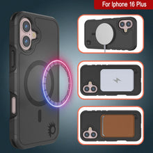 Load image into Gallery viewer, PunkCase iPhone 16 Plus Case, [Spartan 2.0 Series] Clear Rugged Heavy Duty Cover W/Built in Screen Protector [Black]
